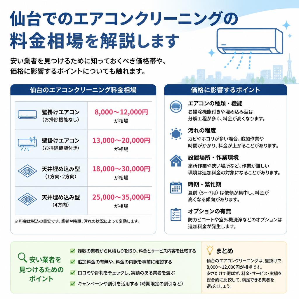 仙台のエアコンクリーニング相場