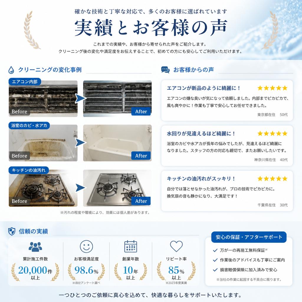 実績とお客様の声