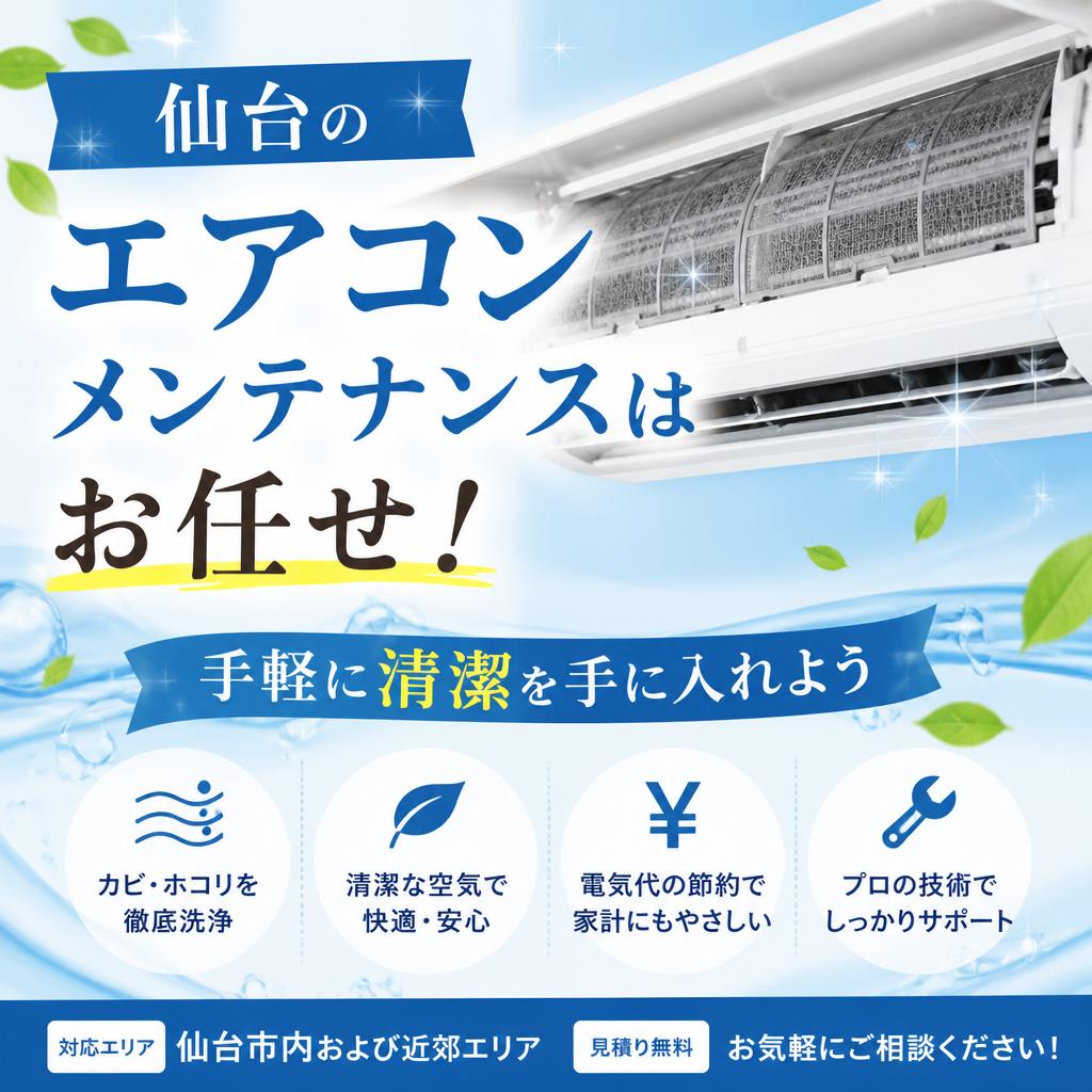 仙台のエアコンメンテナンスはお任せ！手軽に清潔を手に入れよう