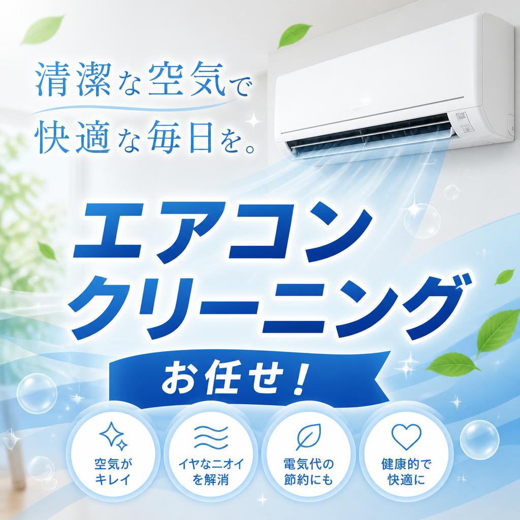 清潔な空気で快適な毎日を。エアコンクリーニングお任せ！