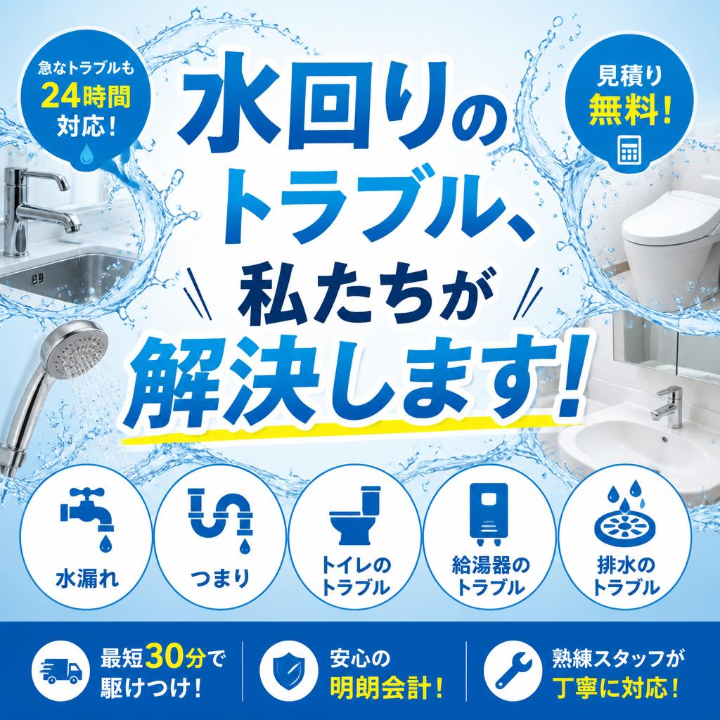 水回りのトラブル、私たちが解決します！