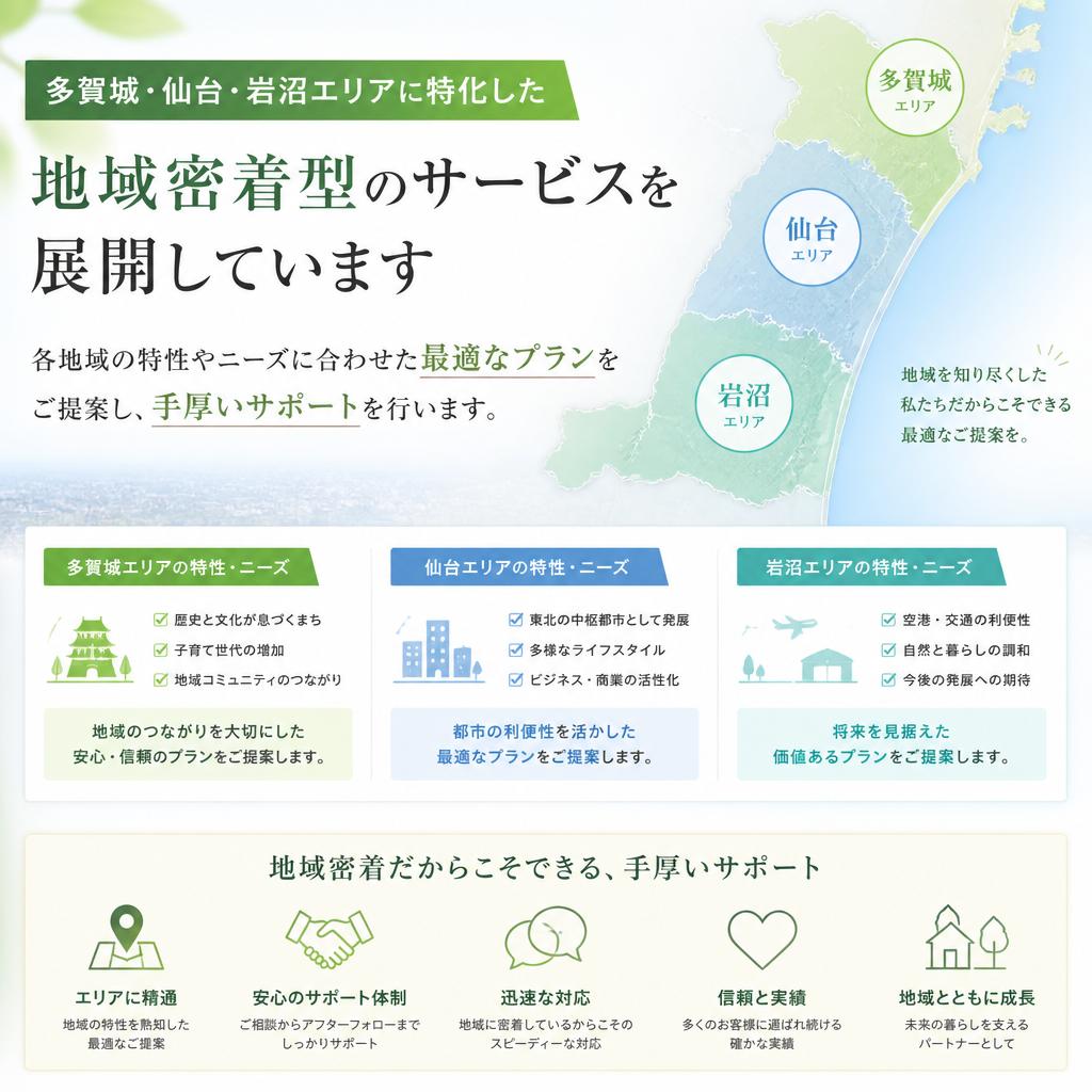 多賀城・仙台エリアの特化サービス