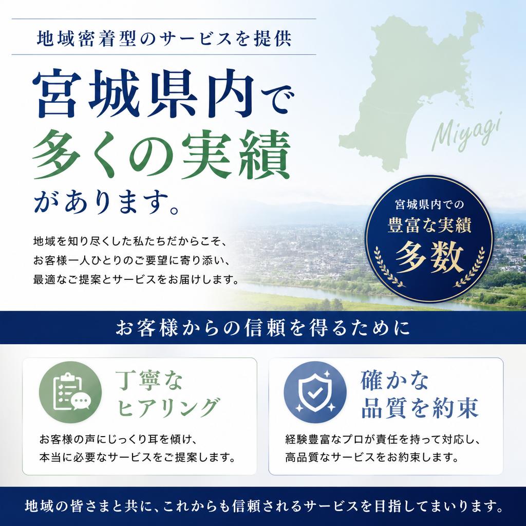 仙台の優良業者としての信頼の証