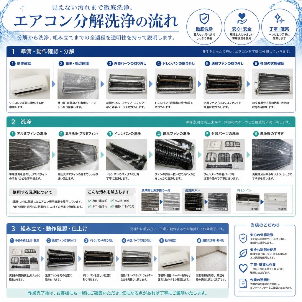 分解洗浄のプロセス