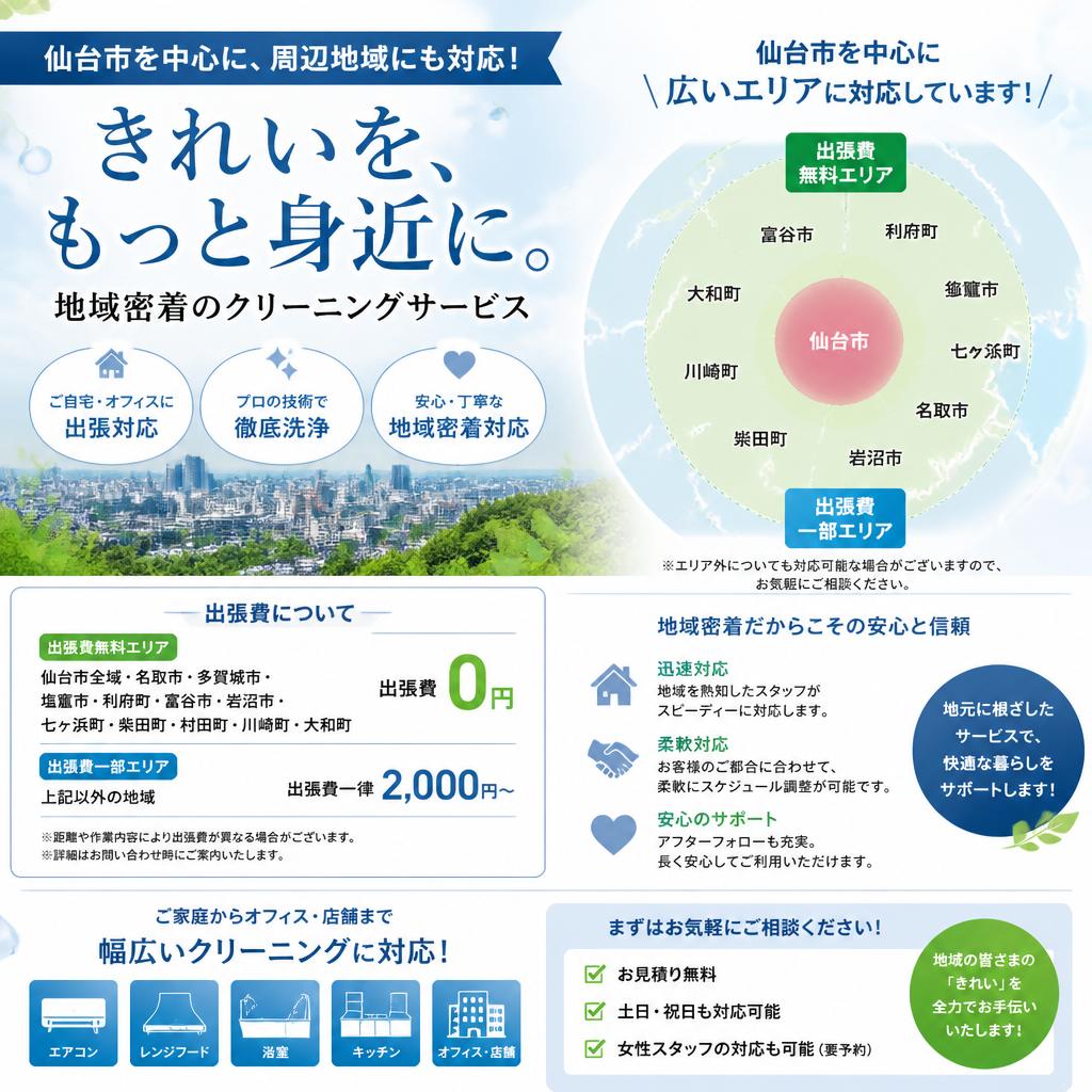 仙台エリアでのサービス内容