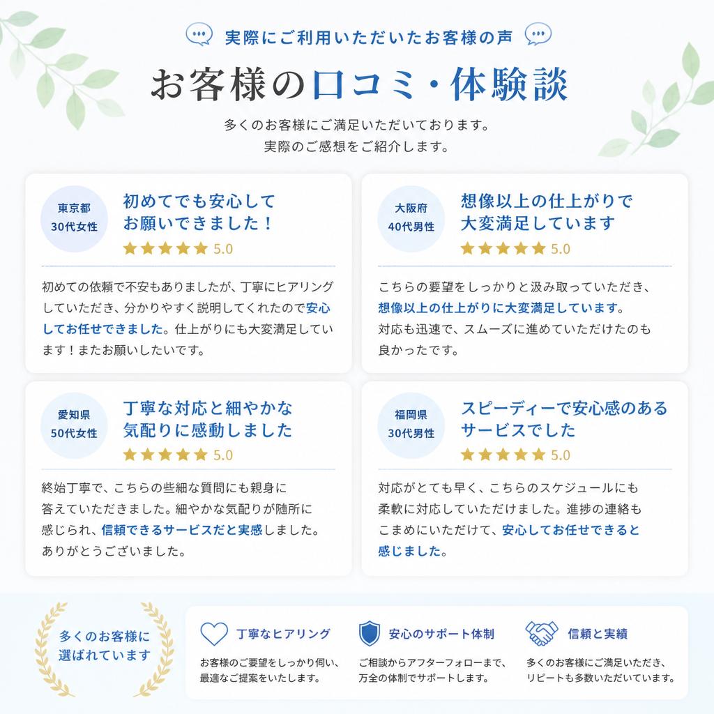 お客様の声と評判