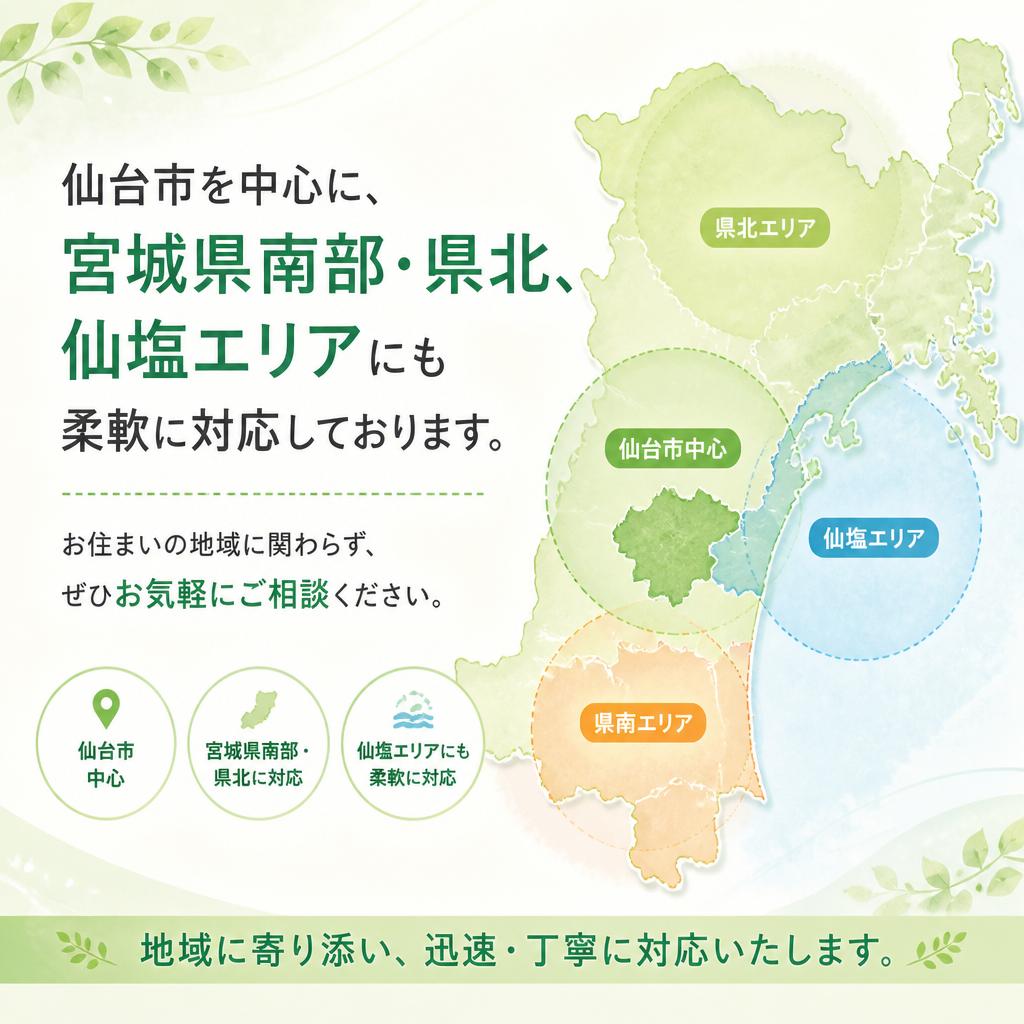 宮城県全域に対応