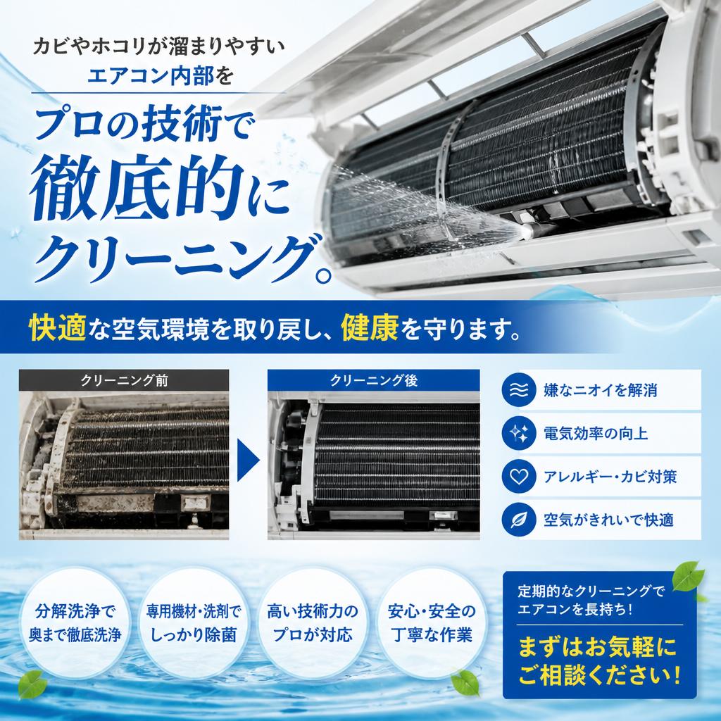 エアコン内部の徹底洗浄