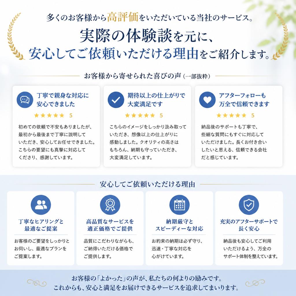4. お客様の声｜満足度の高いサービス