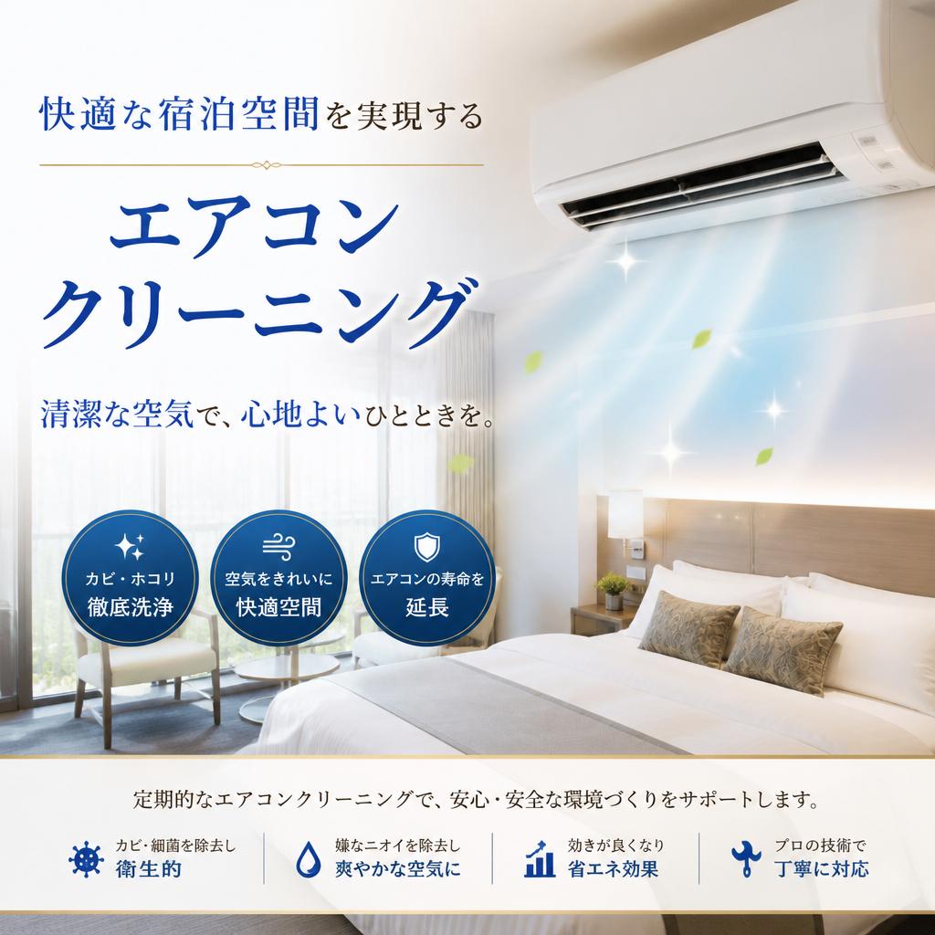 快適な宿泊空間を実現するエアコンクリーニング