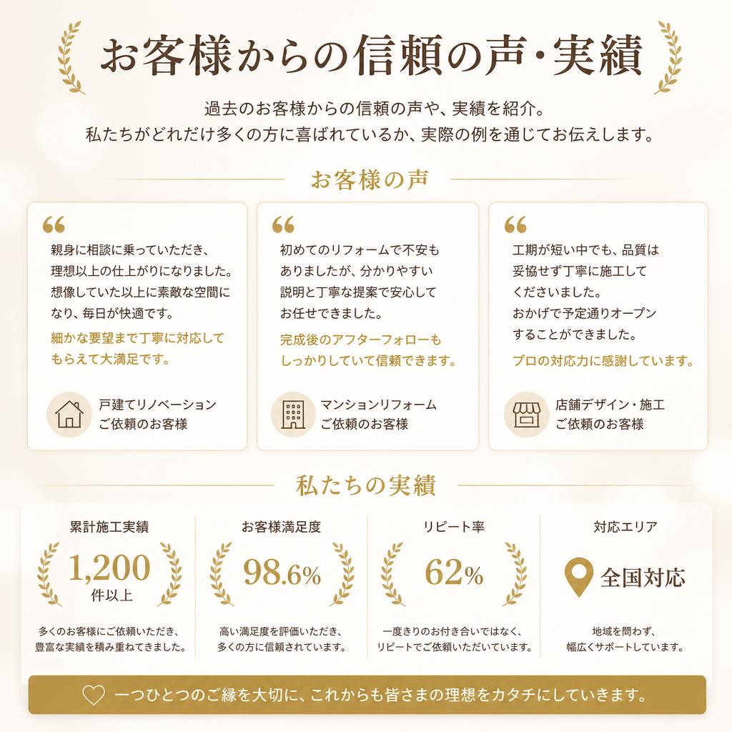 お客様の声と実績紹介