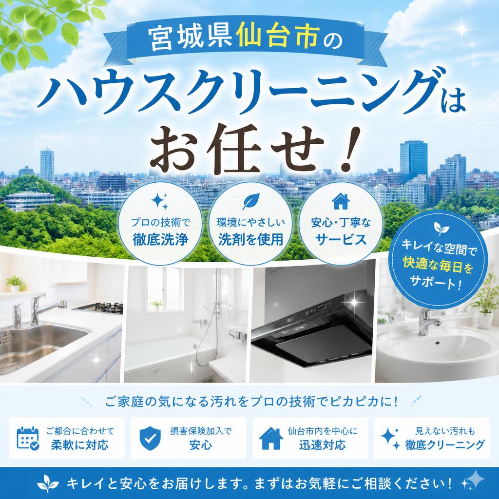 宮城県仙台市のハウスクリーニングはお任せ！