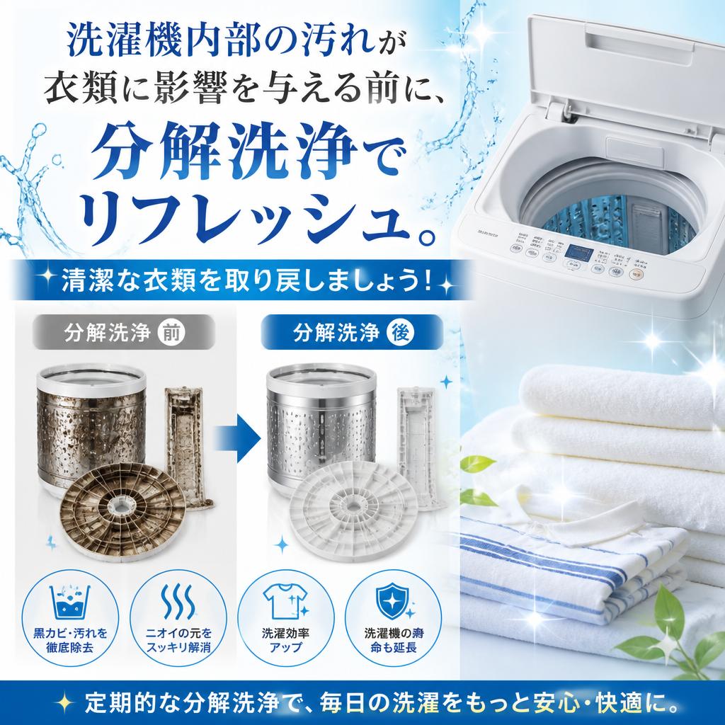 洗濯機の内部クリーニングが必要です！
