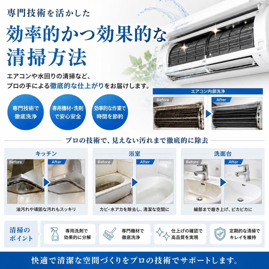 プロによる徹底的な清掃技術