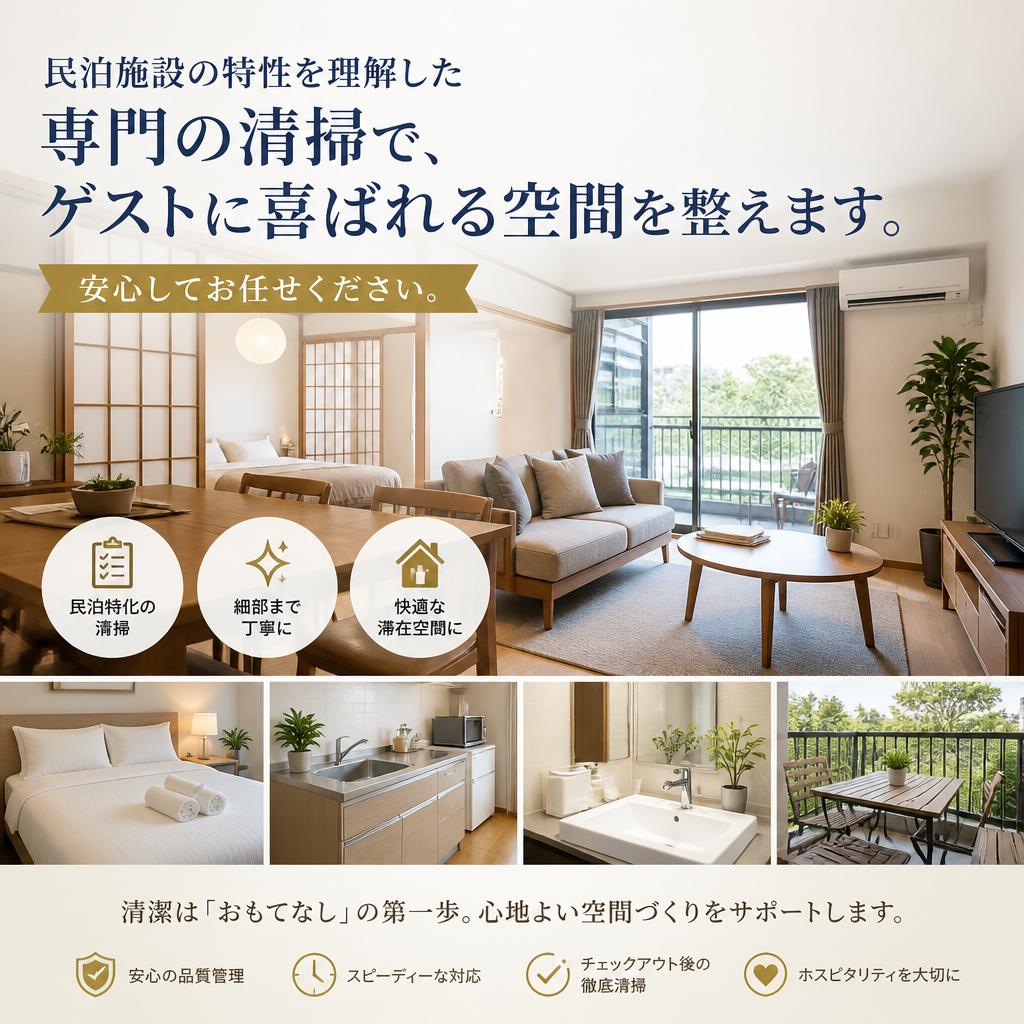民泊清掃のプロフェッショナル